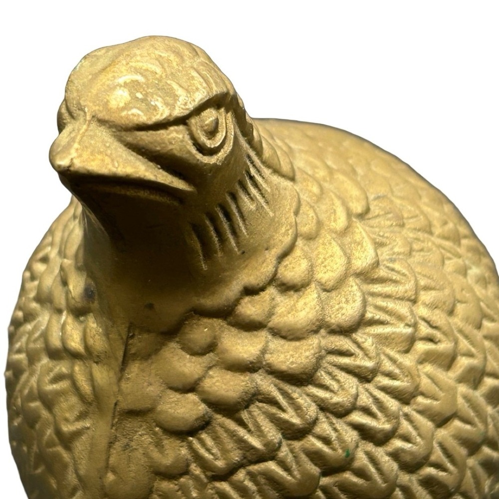 Vintage Gold Cast Metal Quail Partridge Bird Figurine Statue Paperweight 4.5" - Picture 9 of 14